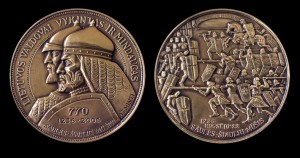 Medalis, skirtas Saulės-Šiaulių mūšio 770-čiui atminti. Autorius skulptorius, medalininkas Juozas Kalinauskas