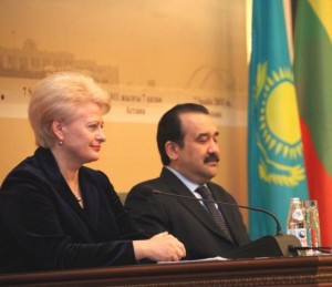 Dalia Grybauskaitė ir Kazachstano Ministras Pirmininkas Karimas Masimovas | lrp.lt nuotr.
