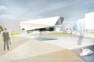 Modernaus meno centro projektas | „A01 architektai“ vizualizacija