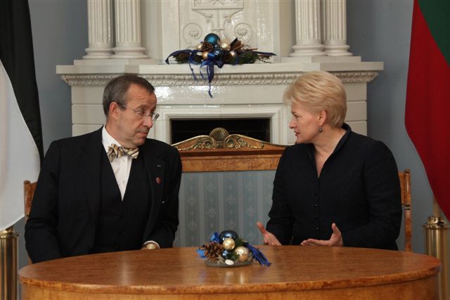 Estijos prezidentas Tomas Hendrikas Ilvessas su Lietuvos prezidente Dalia Grybauskaite | Prezidentės spaudos tarnyba