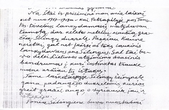 K.Šimonio ranka rašytas laiškas