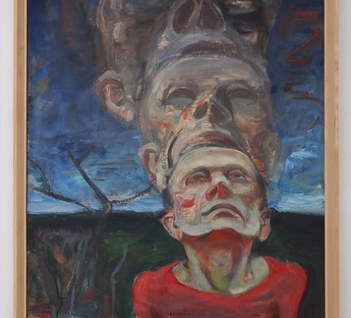 Mindaugas Skudutis. Autoportretas. 1988. (paveikslo fragmentas) Iš Vidmanto Martikonio kolekcijos