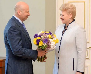 Dalia Grybauskaitė ir Oleksandras Turčynovas | lrp.lt, R. Dačkaus nuotr.