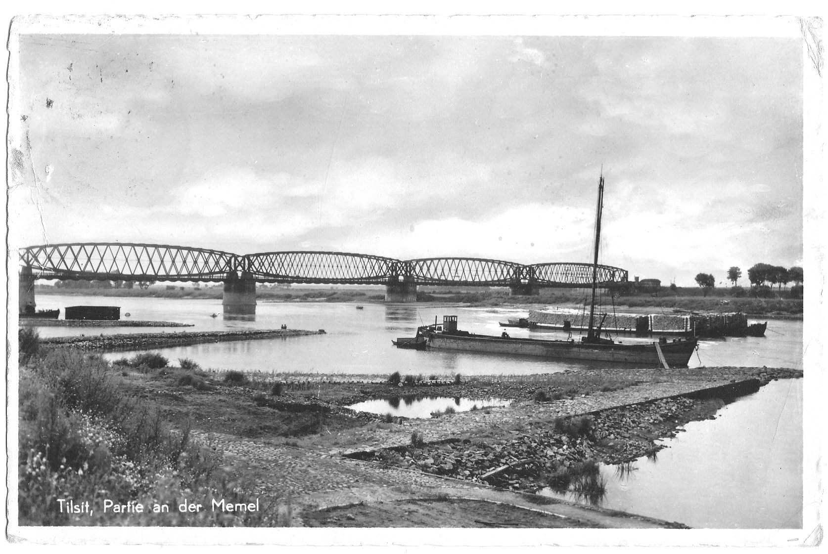 Tiltas į Mėmelį, iki 1939 m. | Atvirukas iš R. Čepo atvirukų rinkinio