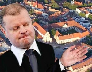S. Skvernelis dosnia ranka Lenkijai padovanojo pranciškonų vienuolyną Vilniaus senamiestyje | Alkas.lt koliažas