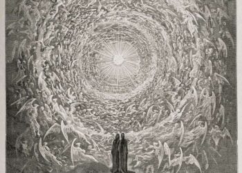 Roza Selesta: Dantė ir Beatričė žvelgia į aukščiausią dangų, Empirėjų, XIX s. | wikimedia.org nuotr.