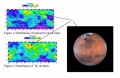 Radioaktyvių medžiagų „raudonoji dėmė“ Marso paviršiuje, „Mare Acidalium“ regione. 