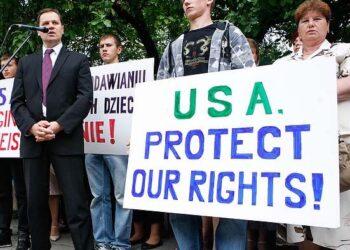 Lietuvos lenkų mitingas prie Amerikos ambasados | V. Morkevičiaus nuotr.