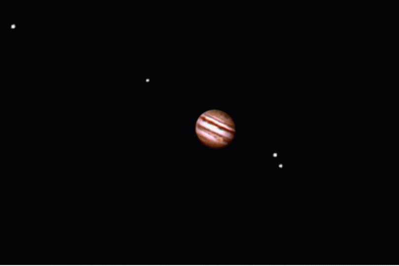 Jupiteris su 4 galilėjiniais palydovais |noao.edu nuotr.