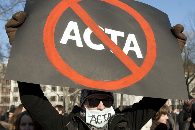 Protestas prieš ACTA Vilniuje 2012 02 11 | DELFI, K.Čachovskio nuor.