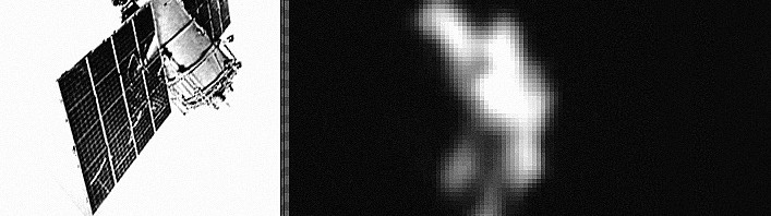 „Meteor-1“ (kairėje) paskutinį kartą nufotografuotas (dešinėje) Belgijos astronomo mėgėjo Ralfo Vandebergh