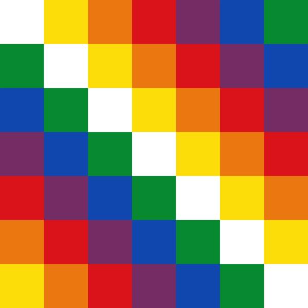 Senųjų Bolivijos tautų ir tautelių vėliava | Wikipedia.org pieš. 
