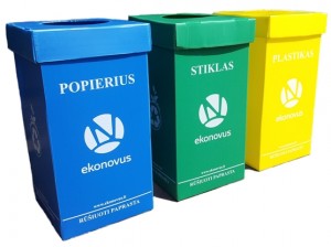 Vidaus patalpų atliekų rūšiavimo dėžutės