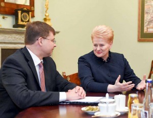 V. Dombrovskis ir D. Grybauskaitė | lrp.lt, R. Dačkaus nuotr.