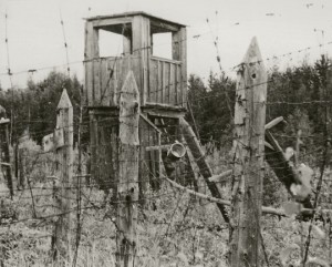 Rešotų lagerio sargybos bokštas. 1989 m. | Lietuvos nacionalinio muziejaus nuotr.