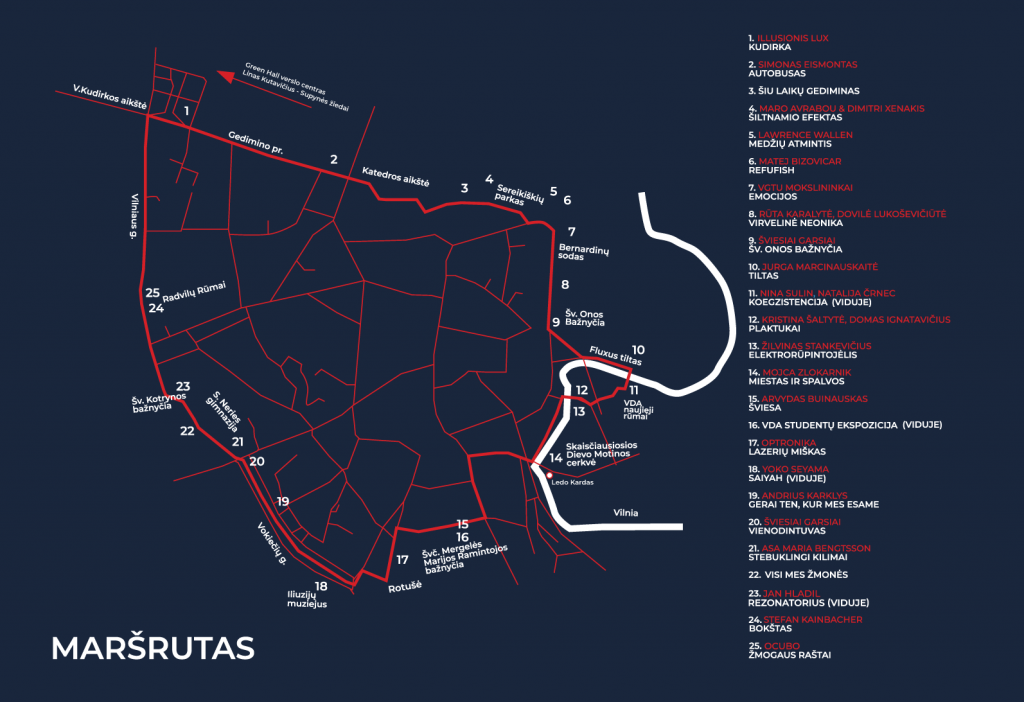 Vilniaus šviesų šventės žemėlapis | Vilnius.lt nuotr.