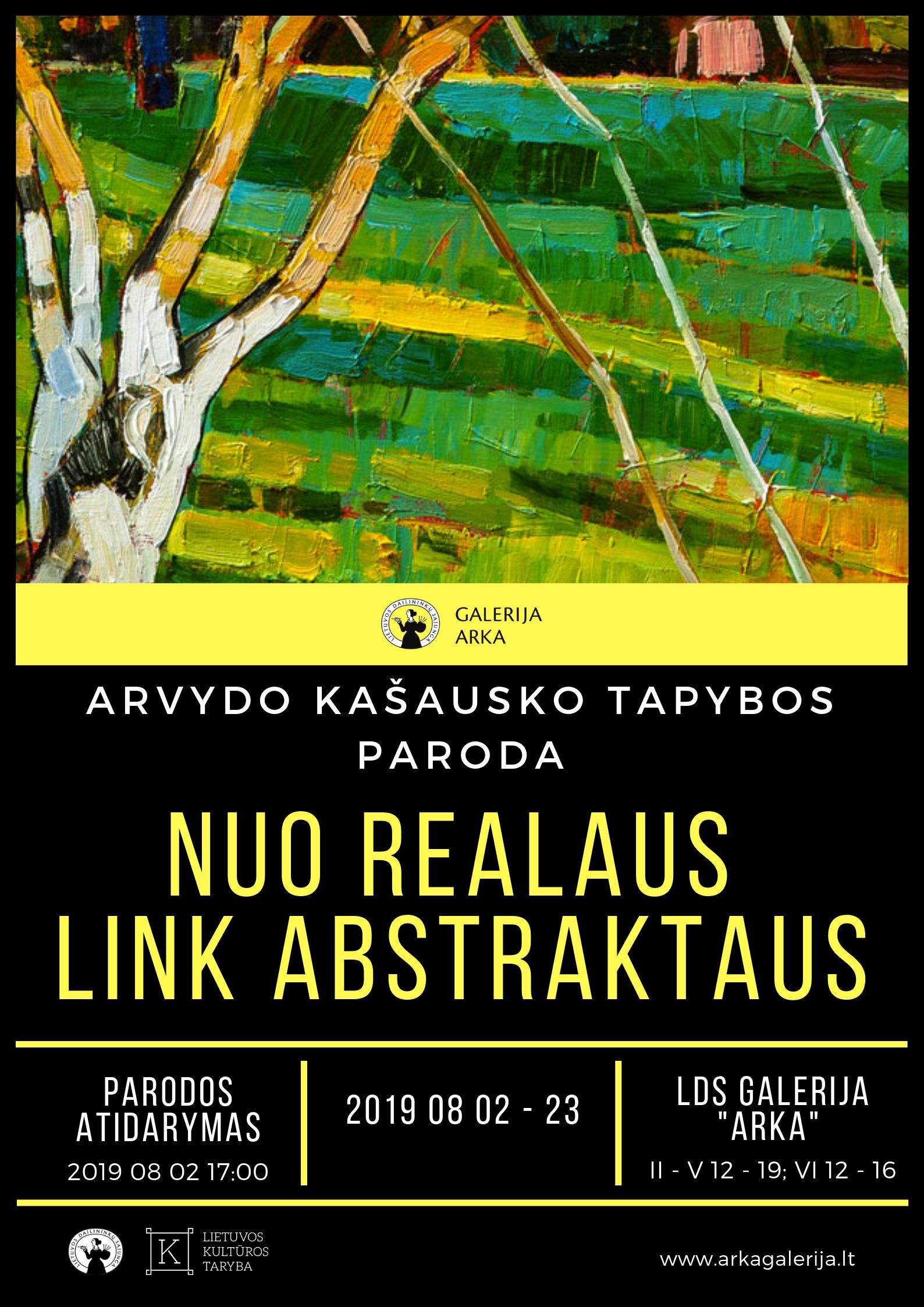  Arvydo Kašausko tapybos parodos „Nuo realaus link abstraktaus“plakatas | LDS galerijos „Arka“ nuotr.