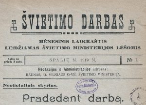 Žurnalo „Švietimo darbas“ viršelis | Vrublevskių bibliotekos nuotr.