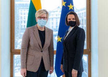 Vyriausybės vadovė su S.Cichanouskaja aptarė padėtį Baltarusijoje