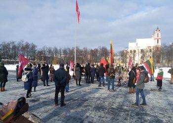 Mitingas „Vasario 16-oji: už mano ir Tavo konstitucines Žmogaus teises!“, Vilnius, Lukiškių aikštė, 2021 m. vasario 16 d. | T. Baranausko nuotr.