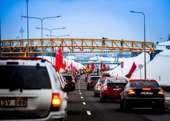 Vasario 16-osios eitynės šiemet virto įspūdingomis važiuotynėmis (video, nuotraukos)