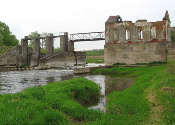 Sugriuvusi Kruosto užtvanka ant Nevėžio upės | gamta.lt nuotr.