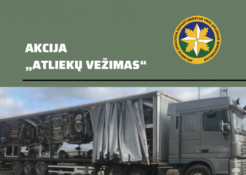 Vajaus „Atliekų vežimas“ pasiekimai: surengta 71 patikra, patikrintos 603 transporto priemonės