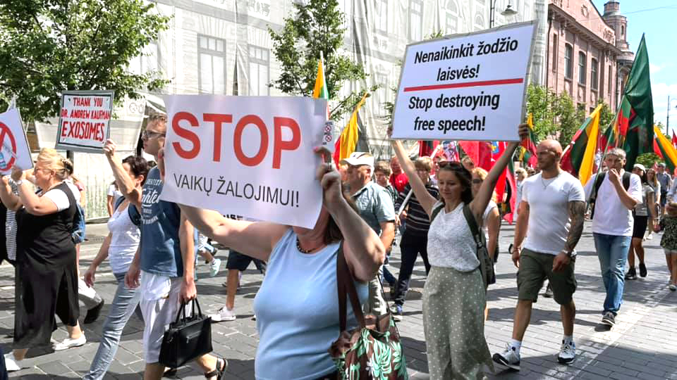 Mitingas „Stop Šimonytės vyriausybės represijoms prieš Lietuvos žmones!“ | A. Daunio nuotr.