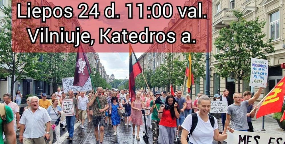 Telkiamas mitingas „Stop Šimonytės vyriausybės represijoms prieš Lietuvos žmones!“