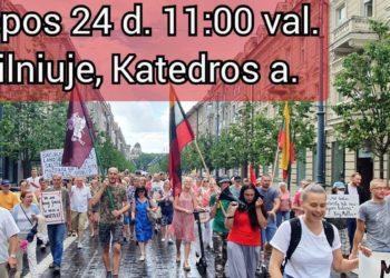 Telkiamas mitingas „Stop Šimonytės vyriausybės represijoms prieš Lietuvos žmones!“