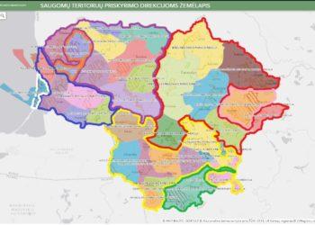 Saugomų teritorijų priskyrimo direkcijoms žemėlapis | ŽUM nuotr.