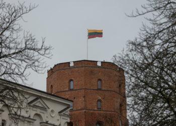 Gedimino pilies bokšte suplevėsavo Trispalvė