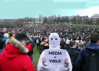 Amsterdame nesitaikstantys su valdžios priespauda išėjo į gatves | Alkas.lt nuotr.