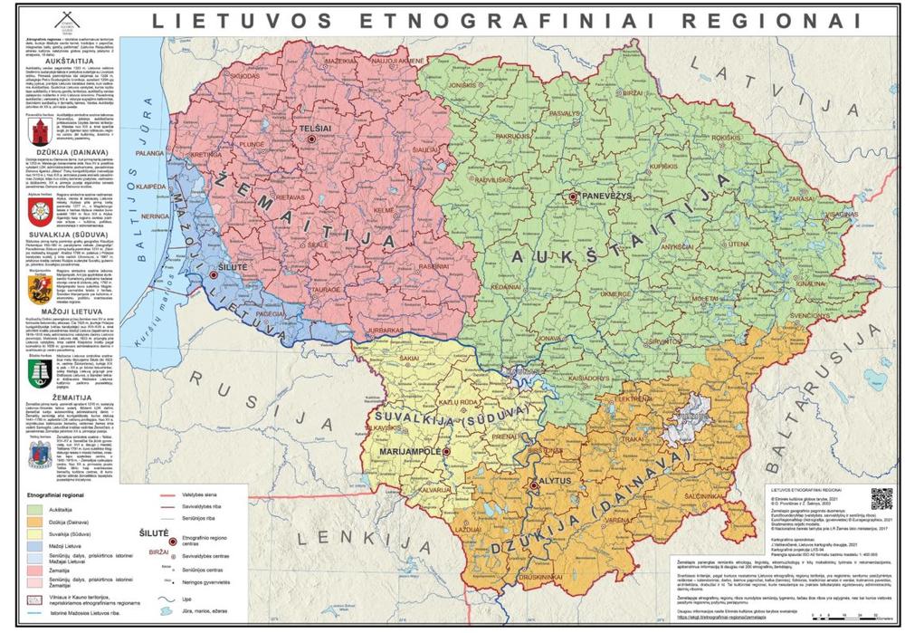 Patobulintas Lietuvos etnografinių regionų žemėlapis | EKGT nuotr.