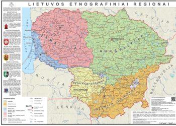Patobulintas Lietuvos etnografinių regionų žemėlapis | EKGT nuotr.