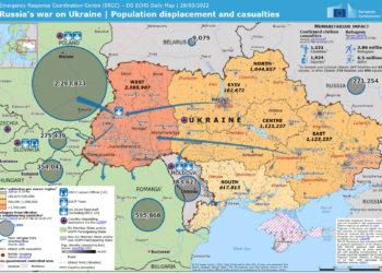 Pabėgėlių srautai iš Rusijos užpultos Ukrainos 2022 03 28 d. | reliefweb.int nuotr.