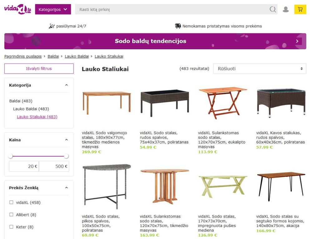 Lauko staliukai | vidaxl.lt nuotr.