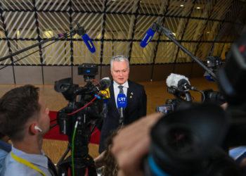 Prezidentas Gitanas Nausėda tęsia dalyvavimą Europos Vadovų Tarybos susitikime Briuselyje | lrp.lt nuotr.
