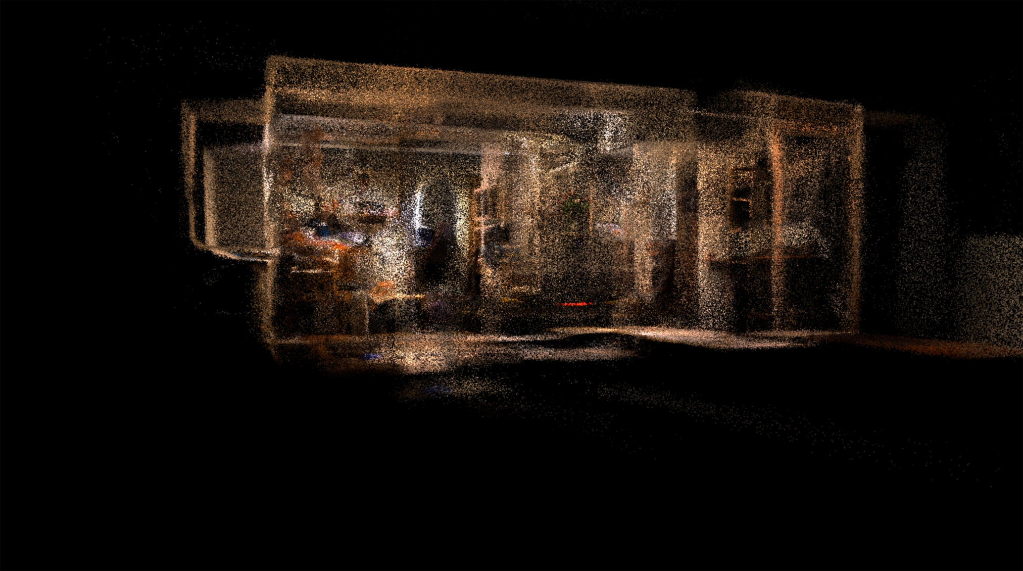 Atmosferą parodoje kuria Martyno Gintalo vaizdo projekcija | M. Gintalo nuotr.