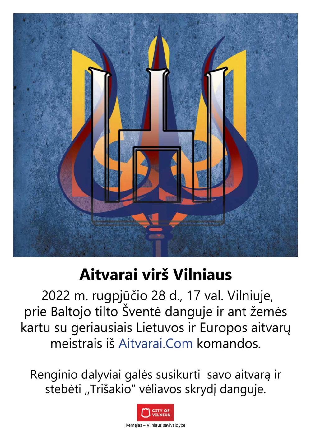 Virš Vilniaus sklendžiantys aitvarai linkės taikaus dangaus | Vilniaus miesto savivaldybės nuotr.