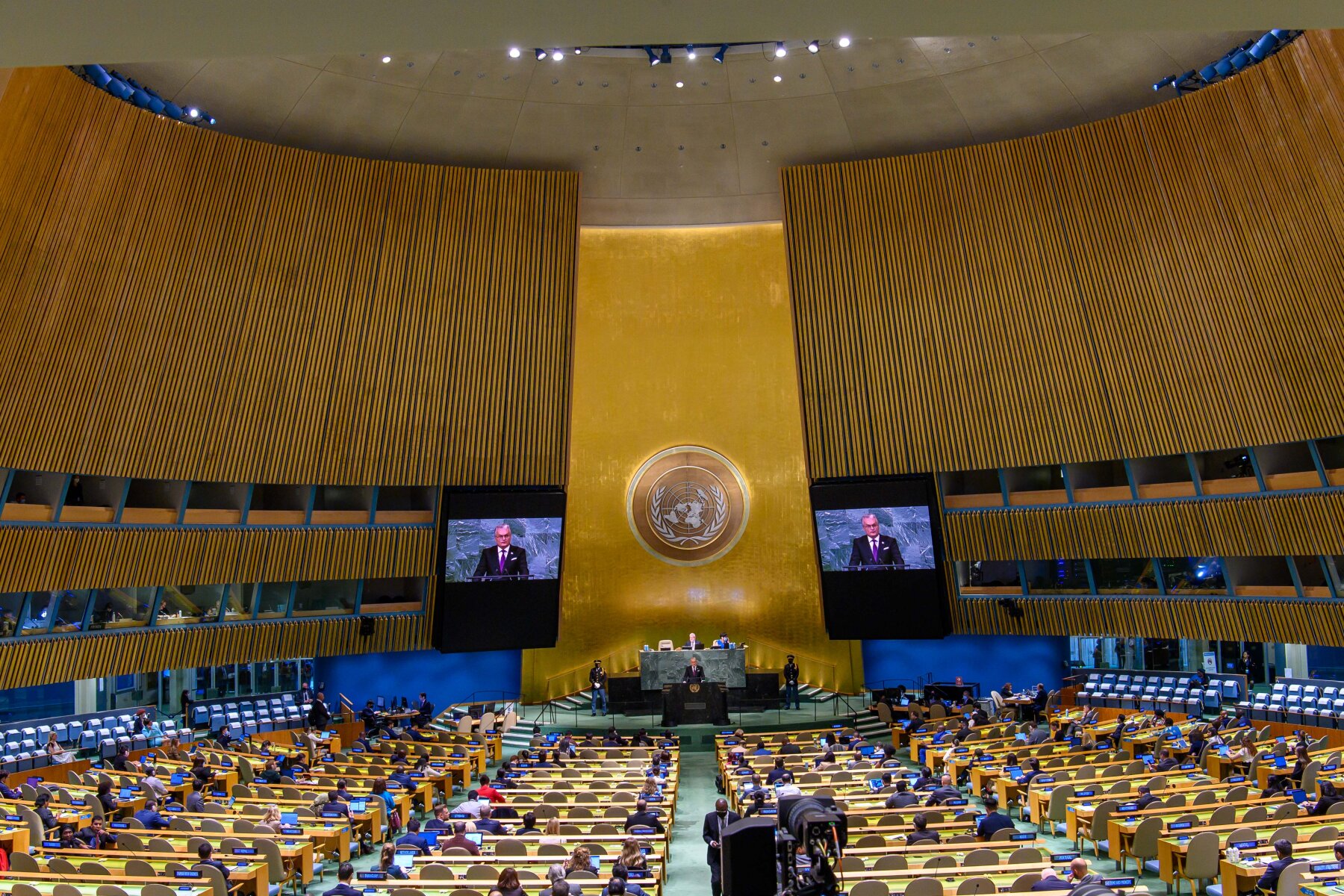 Gitanas Nausėda kalba 77-ojoje Jungtinių Tautų Generalinės Asamblėjos sesijoje | lrp.lt nuotr.