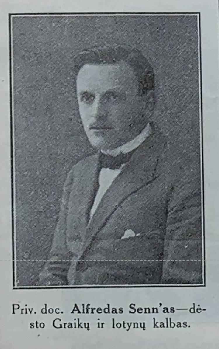 Lietuvos universiteto Graikų ir lotynų kalbų profesorius A. Sennas (1923 m.) | VDU nuotr.
