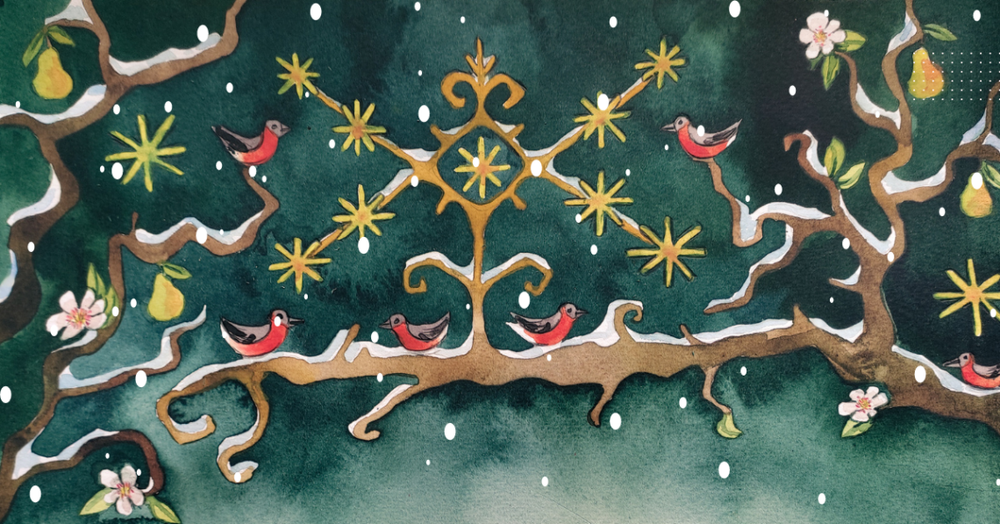 Elnio Devyniaragio pašto atvirukas | dailininkės Gerdos Narusevičienės pieš.