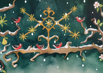 Elnio Devyniaragio pašto atvirukas | dailininkės Gerdos Narusevičienės pieš.