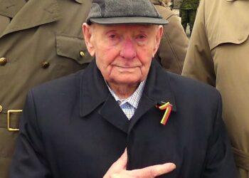 Albinas Ramanauskas 2017 m. kovo 11 d. Lazdijuose atidengiant paminklą Adolfui Ramanauskui - Vanagui | LGGRTC, R. Kaminsko nuotr.