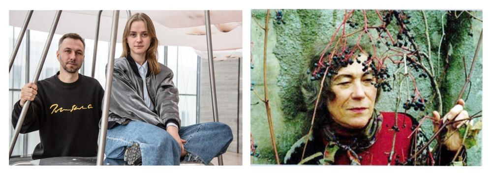 Kairėje Pakui Hardware (Ugnius Gelguda ir Neringa Černiauskaitė). Arūno Baltėno nuotrauka. Dešinėje Marija Teresė Rožanskaitė | MTR meno fondo nuotr.