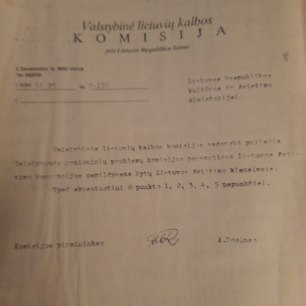 Laiškas Lietuvos Respublikos Kultūros ir švietimo ministrui D. Trinkūnui ir Seimo švietimo, kultūros ir mokslo pirmininkui B. Genzeliui | voruta.lt nuotr.