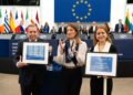 EP pirmininkė R. Metsola įteikė 2024 m. Sacharovo premiją E. González Urrutia ir M. Corina Machado | europarl.europa.eu nuotr.