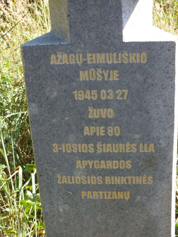 Paminklas partizanų žuvimo vietoje 