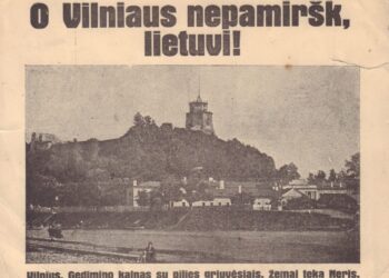 Vilniui vaduoti sąjungos agitacinis lapelis „O Vilniaus nepamiršk, lietuvi!“, XX a. 4 deš. | Vytauto Didžiojo karo muziejaus rinkinių nuotr.